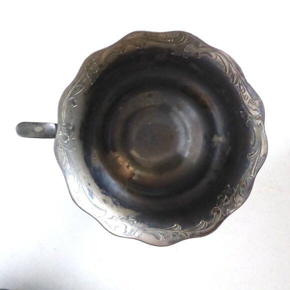 VINTAGE 1800’s MERMOD JACCARD QUADRUPLE PLATE SILVER TEA CUP & SAUCER - Picture 4 of 13